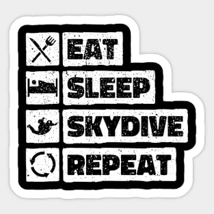 Eat Sleep Skydiving Repeat. Skydiver design Sticker